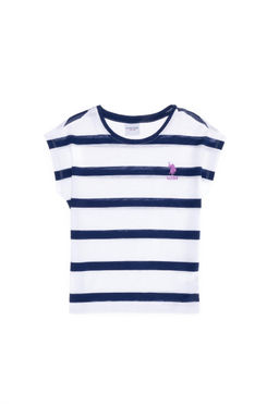 Темно-синяя футболка для девочки Неожиданная скидка в корзине