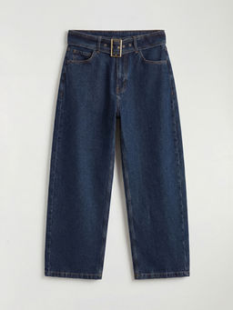 Beli Kemerli Baggy Fit Kad?n Jean Pantolon