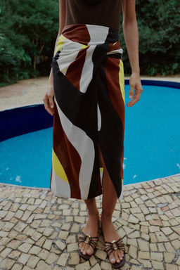 FALDA MIDI PAREO ESTAMPADA / Multicolor - Zara фото 5