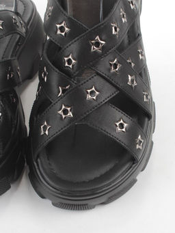 08-PEAG47-2 BLACK Босоножки женские (натуральная кожа)