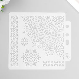 Цена за 3 шт. Трафарет пластик «Ажурные узоры» 13×14 см