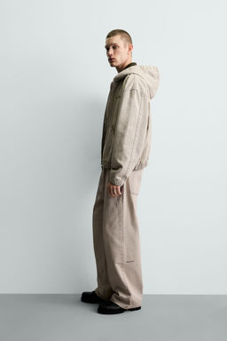 CAZADORA DENIM CAPUCHA BORDADOS / Crudo / Marr?n - Zara фото 4