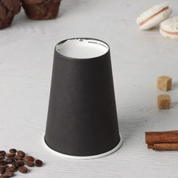 Цена за 50 шт. Стакан бумажный одноразовый Классик, 350 мл, d=9 см, цвет чёрный, 50 шт/уп - Simaland фото 2