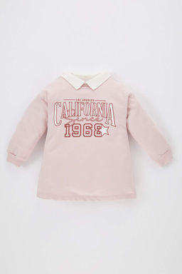 Платье с длинными рукавами и принтом для маленьких девочек