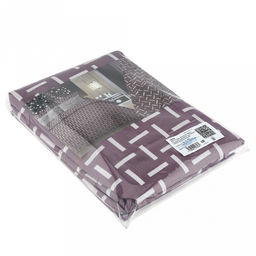 Постельное белье, комплект 1,5 спальный "Вахта" коричневый, 3 предмета: пододеяльник 145х215см, простыня 150х215см, 1 наволочка 50х70см с клапаном-запахом, бязь "Комфорт" 121г/м2, хлопок 100%, упаковка "эконом" ПВХ 32х41х2,5см, "Домашняя мода" (Росси