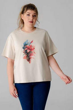 Арт. 31171Футболка женская 50-60 (6 шт) Цвет:светло-бежевый