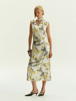 Платье миди из 100% вискозы с цветочным принтом, PL1740/narcis - Emka фото 2