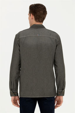 Мужская джинсовая рубашка цвета хаки - U.s. polo assn фото 12