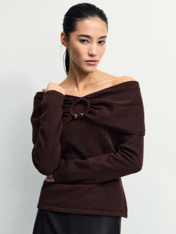 Джемпер со спущенными плечами / Zarina фото 3