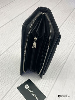 LACCOMA клатч 1-162-96-черный натуральная кожа полиэстер