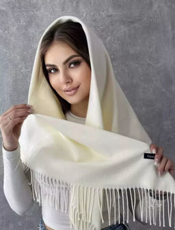 K13582 Палантин 100/100 хлопок СЛИВКИ