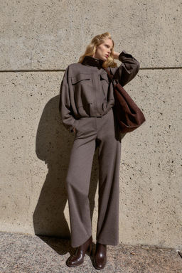 STRAIGHT-LEG HIGH-WAIST TROUSERS - Zara фото 3