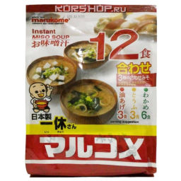 Мисо суп быстрого приготовления ИККЮ Ассорти Marukome, Япония, 12 порций Акция