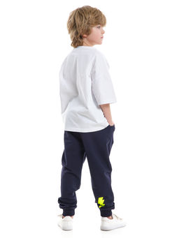 Брюки для мальчика штаны спортивные 22-9831 синий/салатовый - Mini maxi фото 5