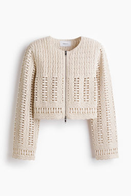 Chaqueta de algod?n efecto crochet