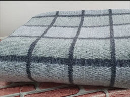 Одеяло п/шерсть 50% Клетка 140*205 ОПШ-1 цв. серый (Россия ВВТ)