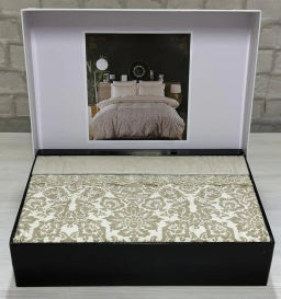 КПБ EFOR COTTONI с гипюром "орнамент" евро (капучино)