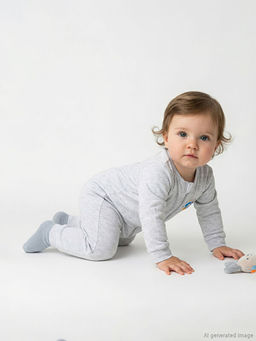 Bisiklet Yaka Bask?l? Erkek Bebek Tulum