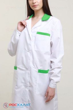 Женский медицинский халат с зеленой отделкой ТИСИ с ВО ХМ-13