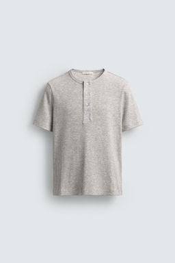 BUTTON-NECK T-SHIRT - Zara фото 7