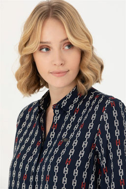 Женская темно-синяя рубашка с длинным рукавом Неожиданная скидка в корзине - U.s. polo assn фото 2