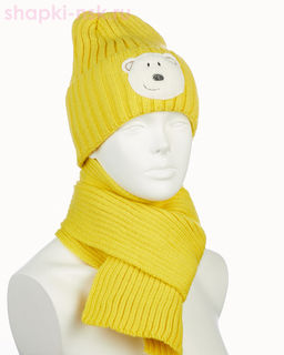 18-37-L Комплект для девочки флис (колпак+шарф) (50-54)