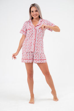 Костюм женский из жакета и шорт из кулирки Рейчел клубничка - Амадэль фото 2