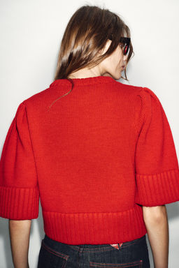 PLAIN KNIT SHORT SLEEVE JUMPER - Zara фото 4