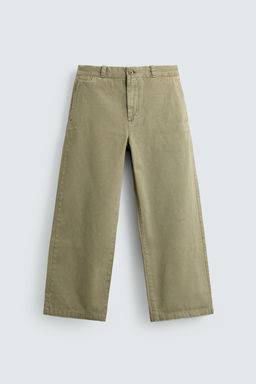 PANTAL?N CHINO WIDE FIT / Verde gris - Zara фото 7