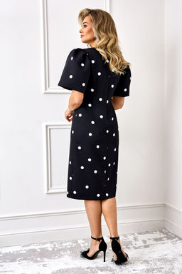 Платье AGATTI 5888 Черный с белым горохом
