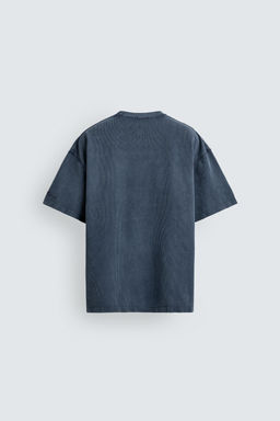 CAMISETA LAVADA ESTRUCTURA WAFFLE / Azul