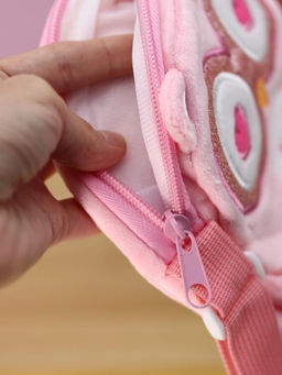 Сумочка плюшевая "Pink owl", pink (15,5*16 см)