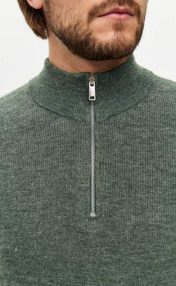 Джемпер мужской с воротником-стойкой на молнии F321-15304Rus зеленый - Fine joyce фото 7