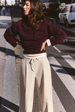 WIDE-LEG TROUSERS WITH DOUBLE WAISTBAND