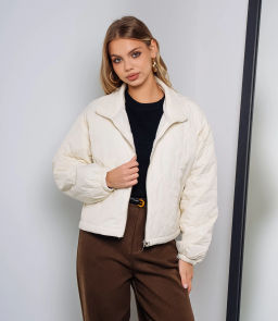 Куртка #КТ730, кремовый