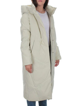 22339 BEIGE Пальто стеганое зимнее женское (200 гр. холлофайбера) - Фабричный китай фото 8