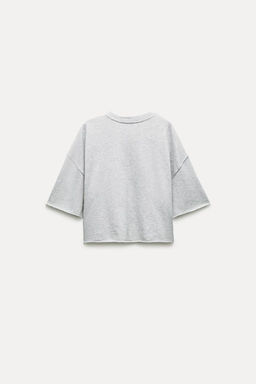 SHORT SLEEVE RIBBED PLUSH SWEATSHIRT - Zara фото 11