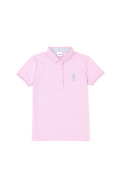 U. S. Polo Assn / Розовая базовая футболка с воротником-поло для девочек - U.s. polo assn фото 4