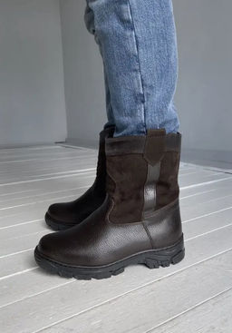 Мини-монголки мужские темно-коричневые, литая подошва, - Мирунт фото 18