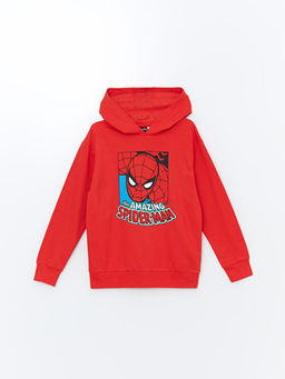 Kap??onlu Spiderman Bask?l? Uzun Kollu Erkek ?ocuk Sweatshirt