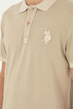 Футболка U.S. Polo Assn мужская светло-хаки хлопок  фото 7