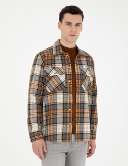 A__k Kahverengi Oduncu Oversize Uzun Kollu G_mlek