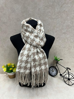 Палантин в клетку из кашемира, мультицвет