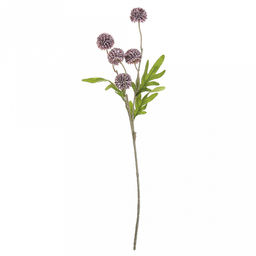 Декоративная ветка "Хризантема" цвет - сиреневый, 50см, 5 цветков - д3,5х2см (Китай)