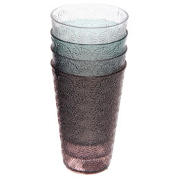 Цена за 2 шт. Стакан пластиковый 440мл "Ромашки" в наборе 4шт, микс цветов