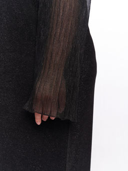 Платье с прозрачными рукавами PP51427BLK01