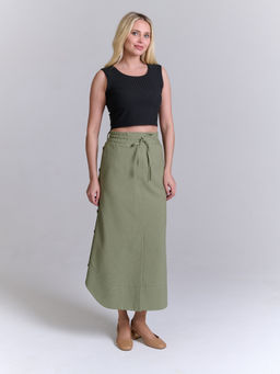 Льняная юбка на резинке лен с вискозой