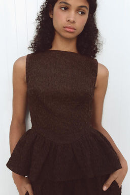 FRILLED JACQUARD TOP - Zara фото 2
