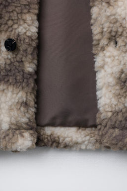 TIE-DYE FAUX SHEARLING OVERSHIRT WITH PATCHES - Zara фото 7