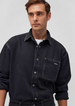 Aidan Mavi Black Antrasit Jean Gomlek